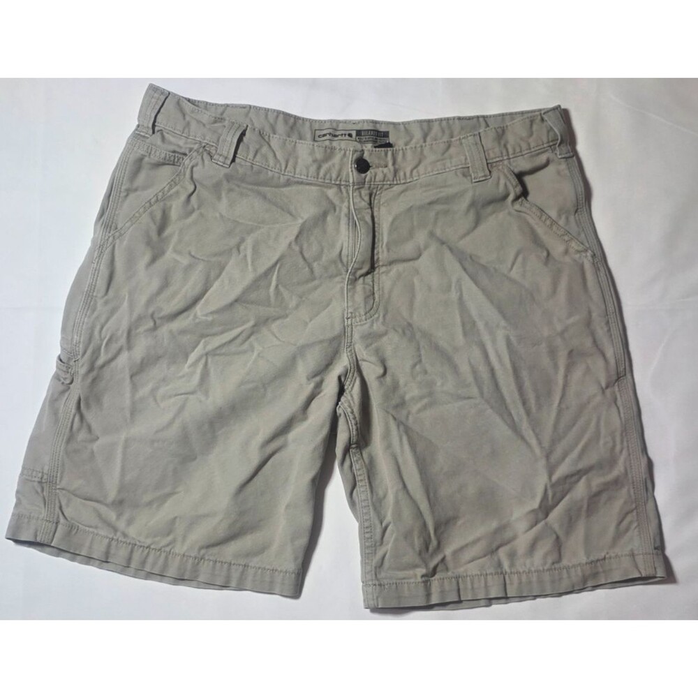 Carhartt Mens Size 38 Rugged Flex Relaxed Fit Canvas Work Shorts Khaki Tan
